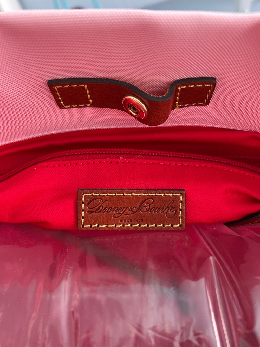 Dooney & Bourke Light Pink Tote with Brown Leather Trim - Picture 7 of 9